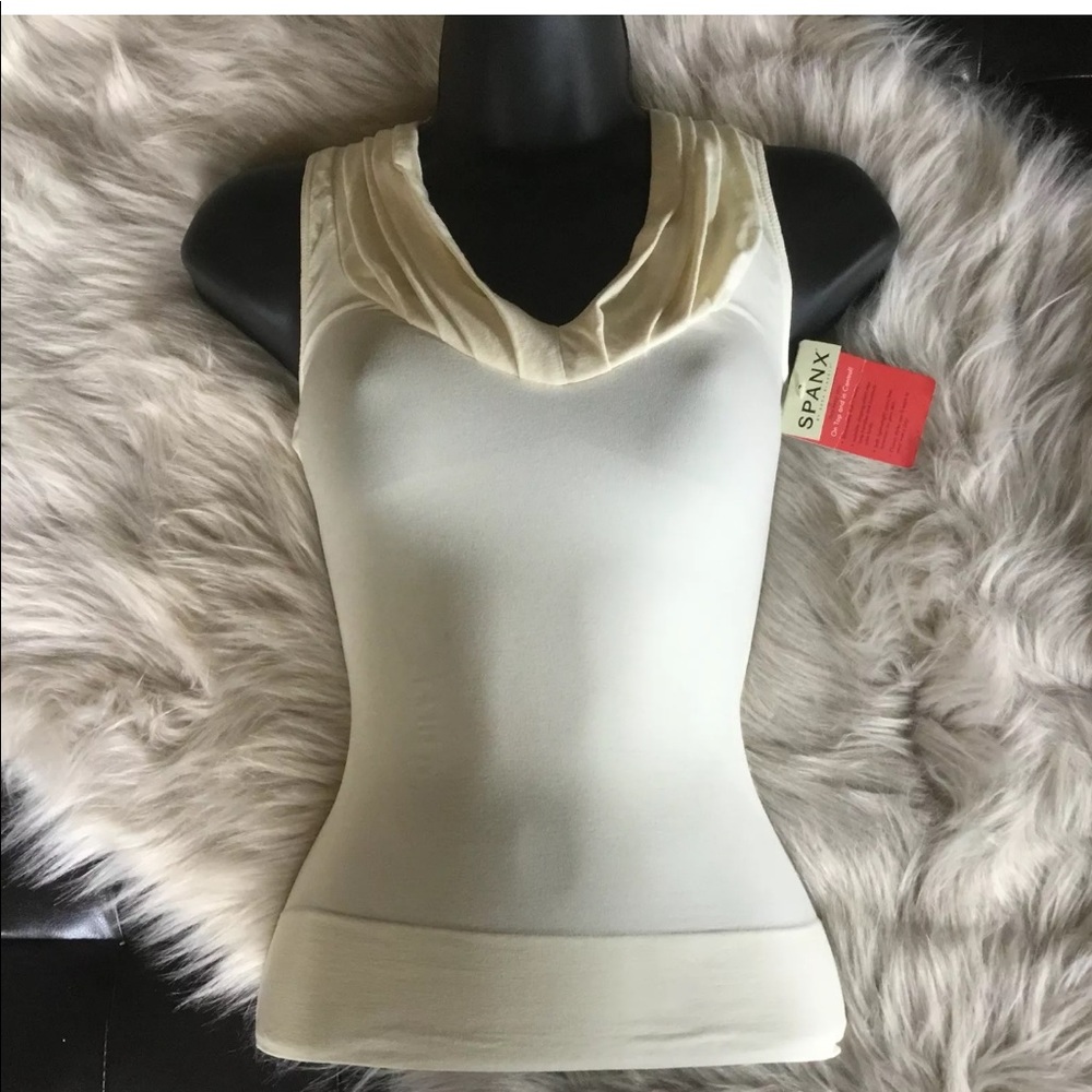 Spanx on top and in control cream sleeveless top